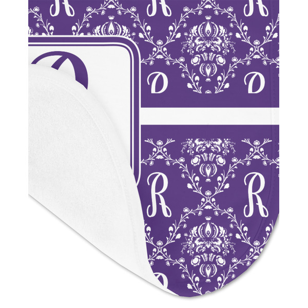 Initial Damask Baby Bib - AFT detail