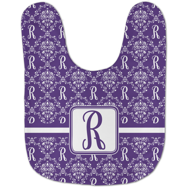 Initial Damask Baby Bib - AFT flat