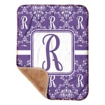 Initial Damask Sherpa Baby Blanket - 30" x 40"