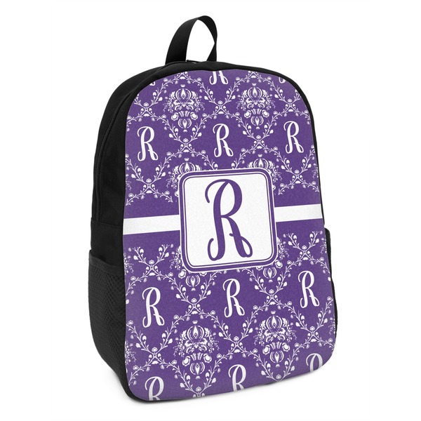 Custom Initial Damask Kids Backpack (Personalized)