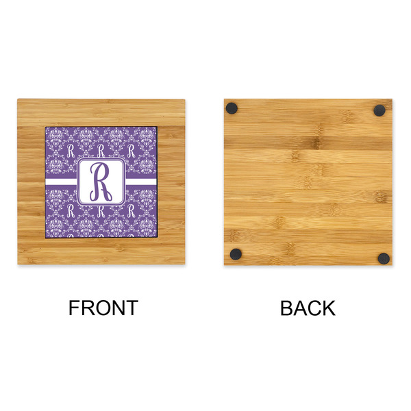 Initial Damask Bamboo Trivet with 6" Tile - APPROVAL