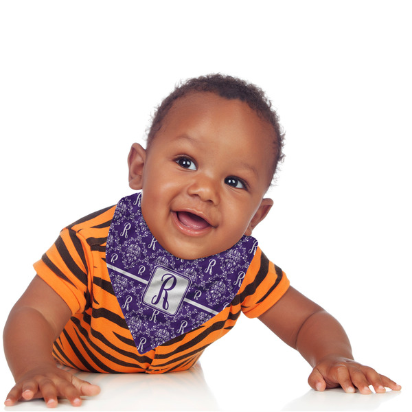 Initial Damask Bandana Bib - (Lifestyle 1 boy)