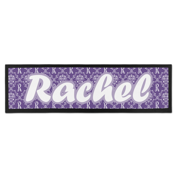 Custom Initial Damask Bar Mat