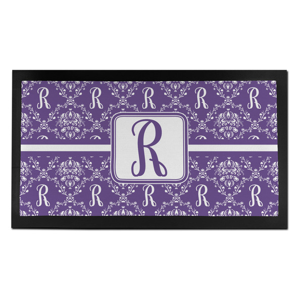 Initial Damask Bar Mat - Small - FRONT