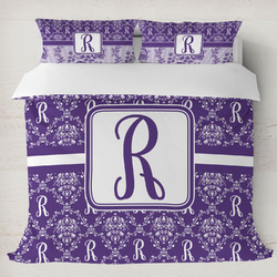 Initial Damask Duvet Cover Set - King (Personalized)