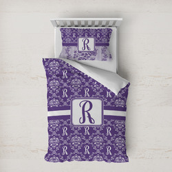 Initial Damask Duvet Cover Set - Twin XL (Personalized)