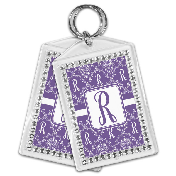 Initial Damask Bling Keychain - MAIN