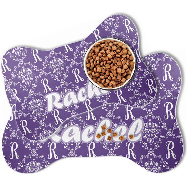 Initial Damask Bone Shaped Dog Mats - MAIN