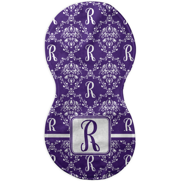 Initial Damask Burp Peanut Shaped Flat