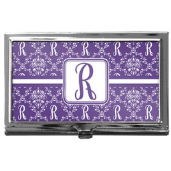 Initial Damask Business Card Case
