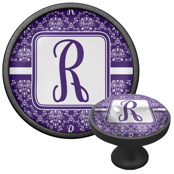 Initial Damask Cabinet Knob - Black - Multi Angle