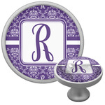 Initial Damask Cabinet Knob (Silver) (Personalized)