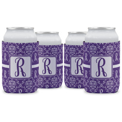 Initial Damask Can Cooler (12 oz) - Set of 4