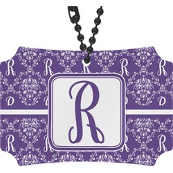 Initial Damask Rear View Mirror Ornament (Personalized)