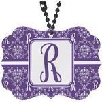 Initial Damask Rear View Mirror Decor (Personalized)