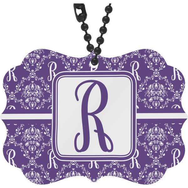 Custom Initial Damask Rear View Mirror Decor (Personalized)