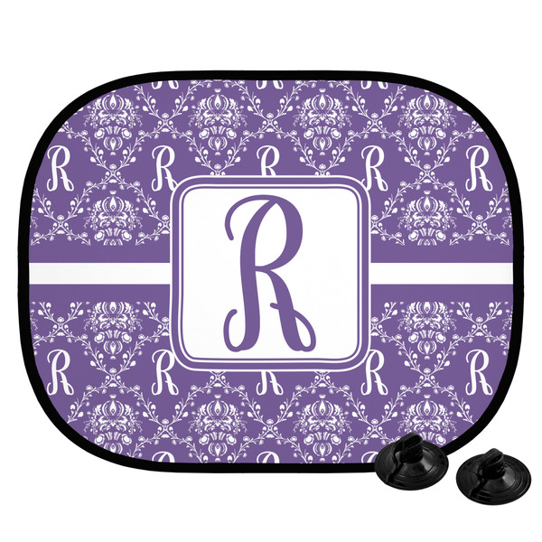 Custom Initial Damask Car Side Window Sun Shade (Personalized)