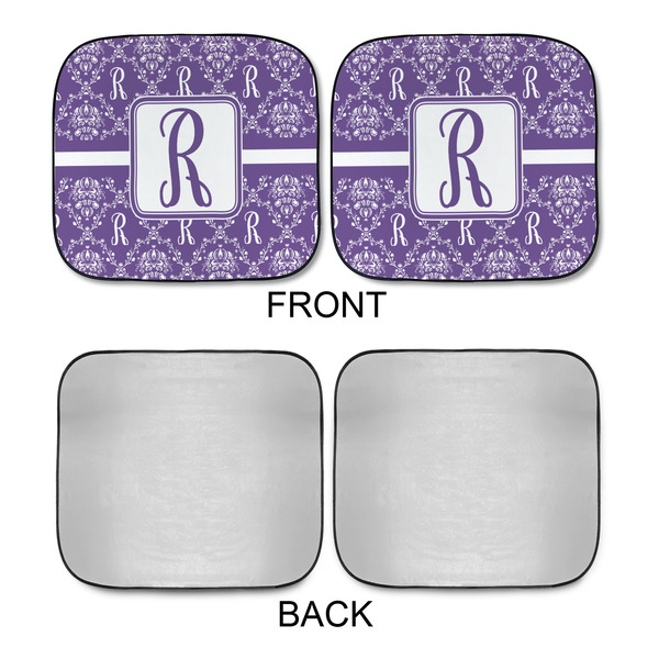 Initial Damask Car Sun Shades - APPROVAL