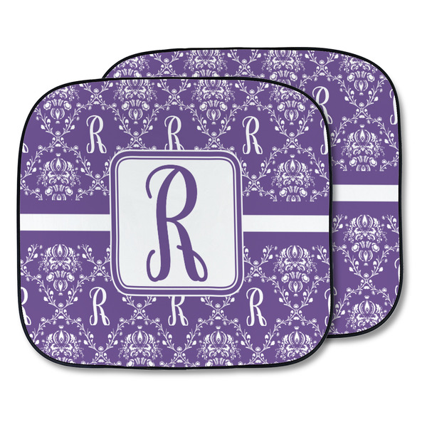 Custom Initial Damask Car Sun Shade - Two Piece