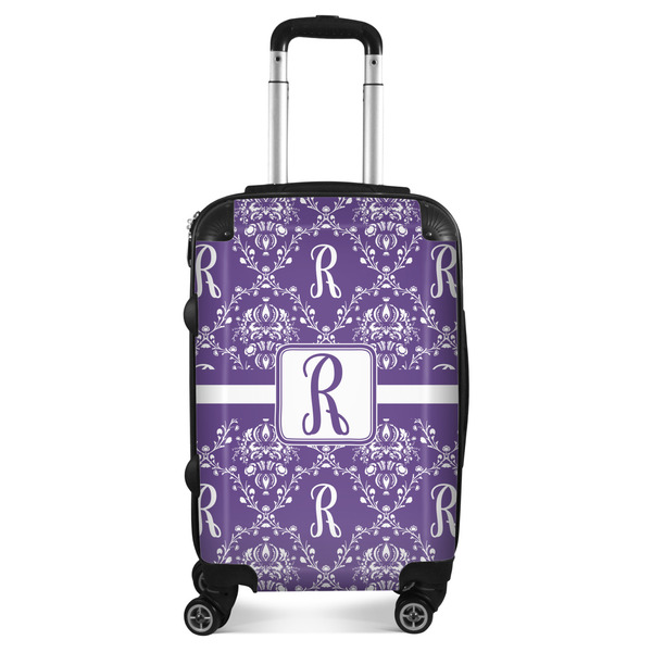 Custom Initial Damask Suitcase - 20" Carry On (Personalized)