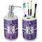 Initial Damask Ceramic Bathroom Accessories Set