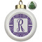 Initial Damask Ceramic Christmas Ornament - Xmas Tree (Front View)