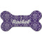 Initial Damask Ceramic Dog Ornament - Front