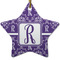 Initial Damask Star Ceramic Ornament
