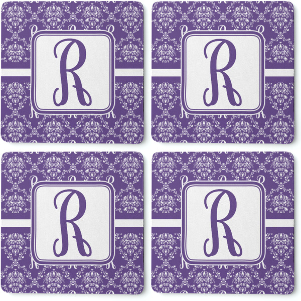 Initial Damask Coaster Rubber Back - Apvl
