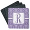 Initial Damask Square Rubber Backed Coasters - Set of 4 (Personalized)