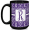 Initial Damask 15 Oz Coffee Mug - Black