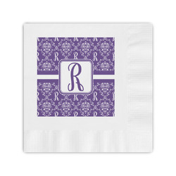 Initial Damask Coined Cocktail Napkins