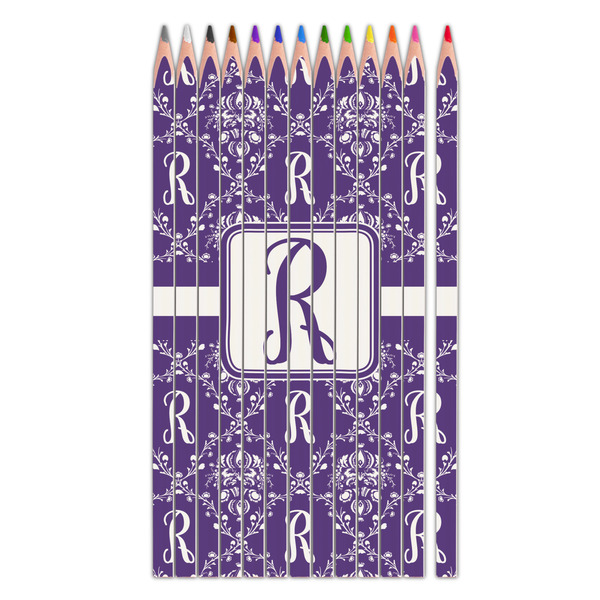 Custom Initial Damask Colored Pencils