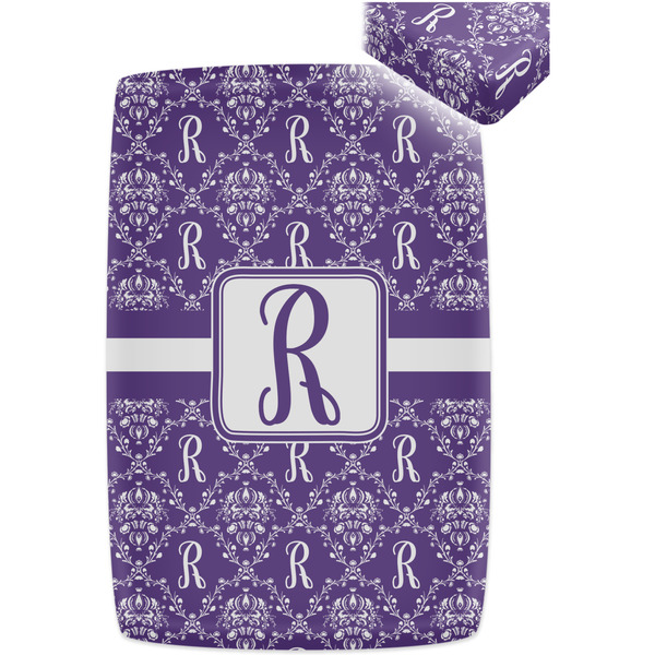 Initial Damask Crib Fitted Sheet - Apvl