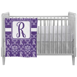 Initial Damask Crib Comforter / Quilt (Personalized)