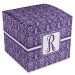Initial Damask Cube Favor Gift Boxes