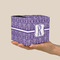 Initial Damask Cube Favor Gift Box - On Hand - Scale View