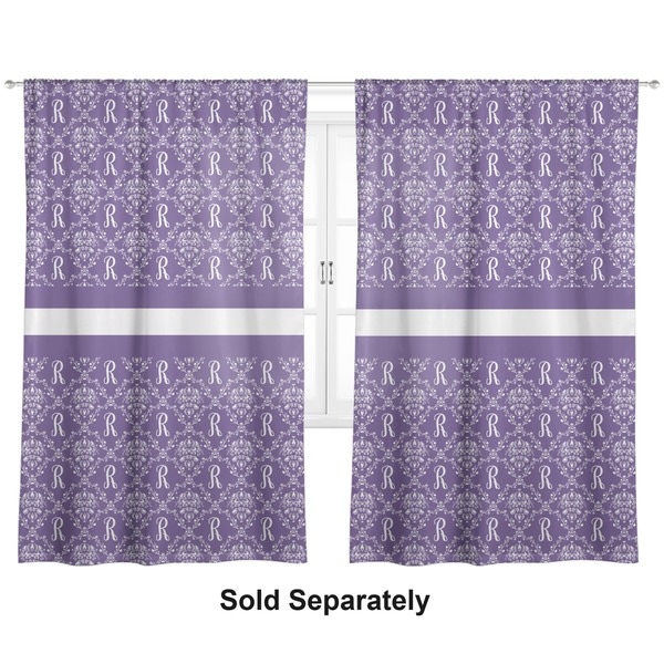 Custom Initial Damask Curtain Panel - Custom Size