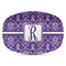 Initial Damask Plastic Platter - Microwave & Oven Safe Composite Polymer (Personalized)