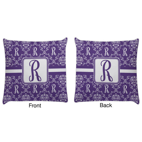Initial Damask Decorative Pillow Case - Approval