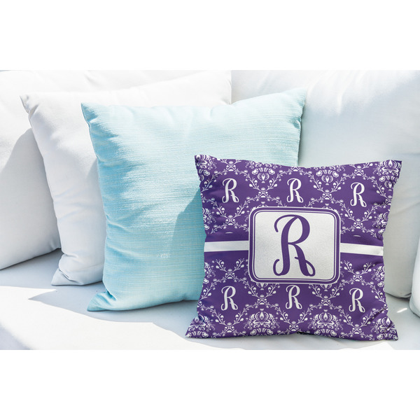 Initial Damask Decorative Pillow Case - LIFESTYLE 2