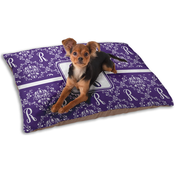 Custom Initial Damask Dog Bed - Small
