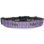 Initial Damask Deluxe Dog Collar - Double Extra Large (20.5" to 35") (Personalized)