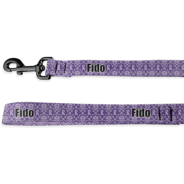 Custom Initial Damask Deluxe Dog Leash - 4 ft (Personalized)