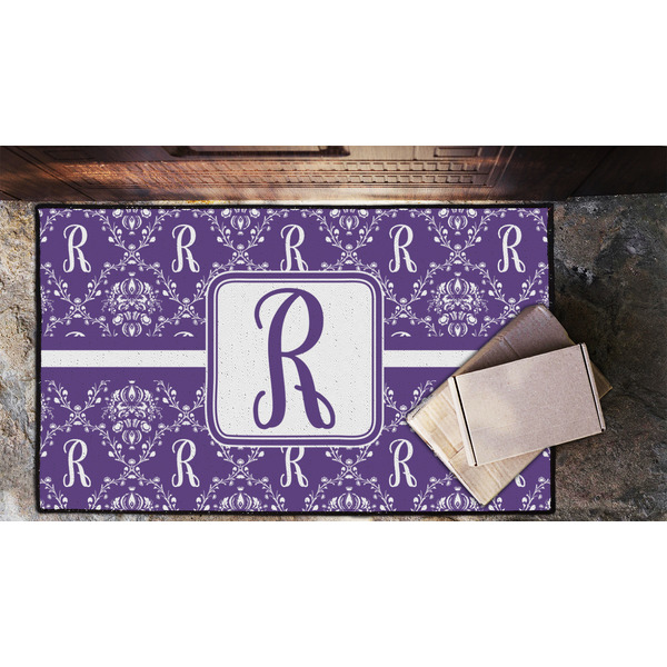 Initial Damask Door Mat - LIFESTYLE (Lrg)