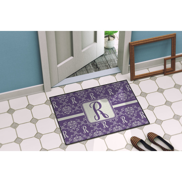 Initial Damask Door Mat Lifestyle