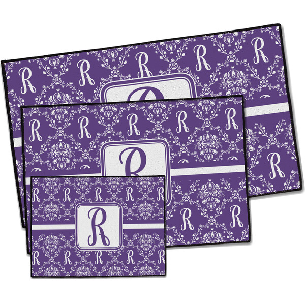 Initial Damask Door Mats - PARENT MAIN