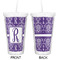 Initial Damask Double Wall Tumbler with Straw - Approval
