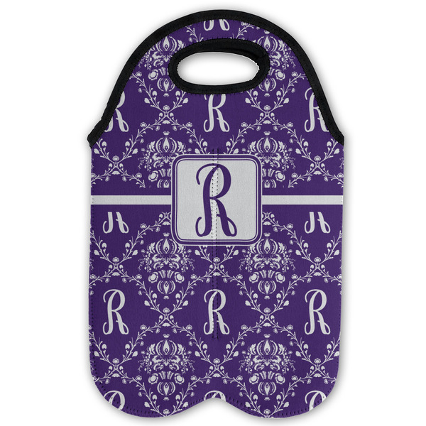 Initial Damask Double Wine Tote - Flat (new)