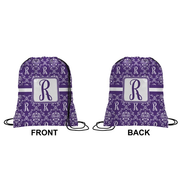 Personalized Initial Damask Drawstring Backpack